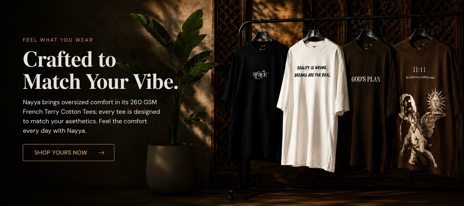 Nayya oversized T-shirt collection hero banner
